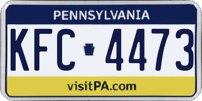 PA license plate KFC4473