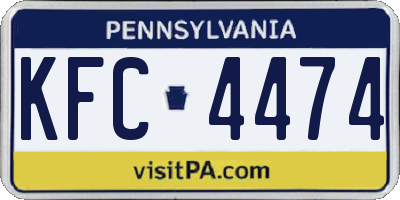 PA license plate KFC4474