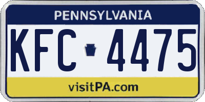 PA license plate KFC4475
