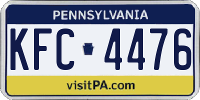 PA license plate KFC4476
