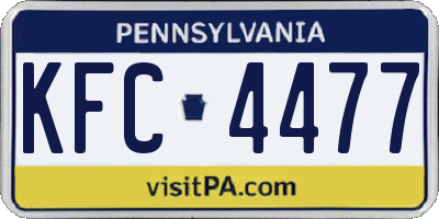 PA license plate KFC4477