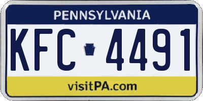 PA license plate KFC4491