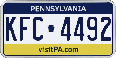 PA license plate KFC4492