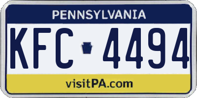 PA license plate KFC4494