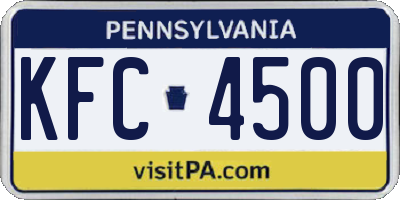 PA license plate KFC4500