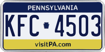 PA license plate KFC4503