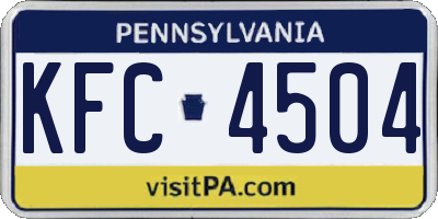 PA license plate KFC4504