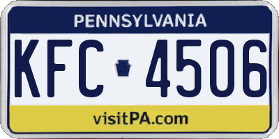 PA license plate KFC4506