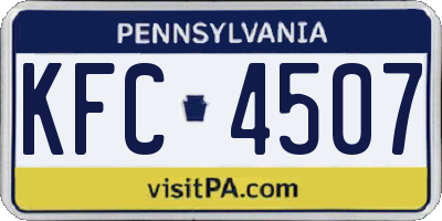 PA license plate KFC4507