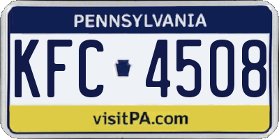 PA license plate KFC4508