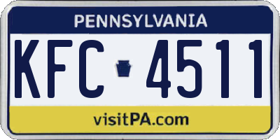 PA license plate KFC4511