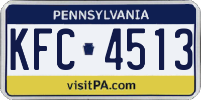 PA license plate KFC4513