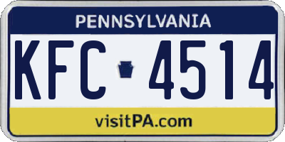 PA license plate KFC4514