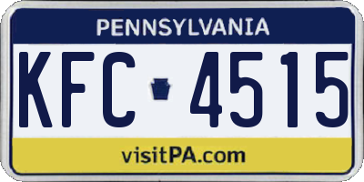 PA license plate KFC4515