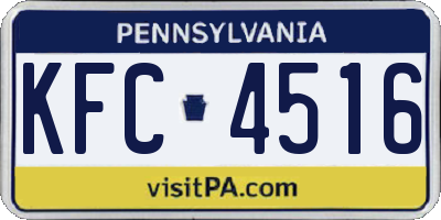 PA license plate KFC4516