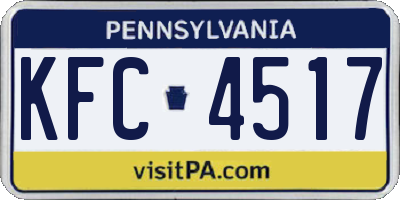 PA license plate KFC4517