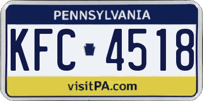 PA license plate KFC4518