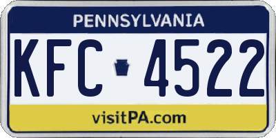 PA license plate KFC4522