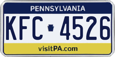 PA license plate KFC4526