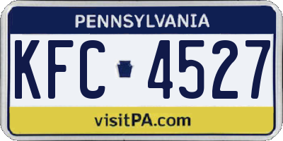 PA license plate KFC4527