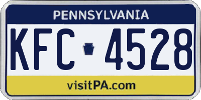 PA license plate KFC4528