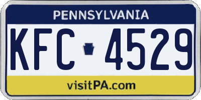 PA license plate KFC4529
