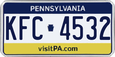 PA license plate KFC4532