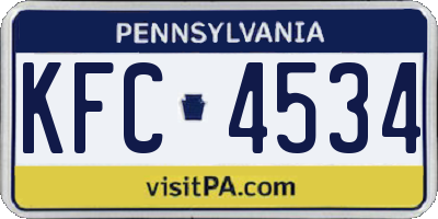 PA license plate KFC4534