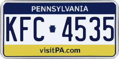 PA license plate KFC4535