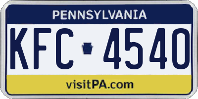 PA license plate KFC4540