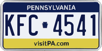 PA license plate KFC4541