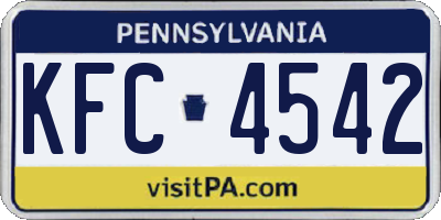 PA license plate KFC4542
