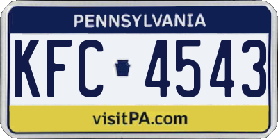 PA license plate KFC4543