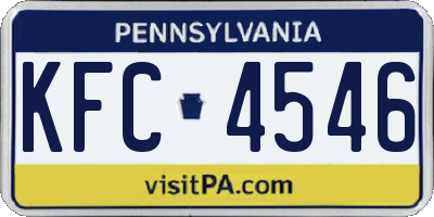 PA license plate KFC4546
