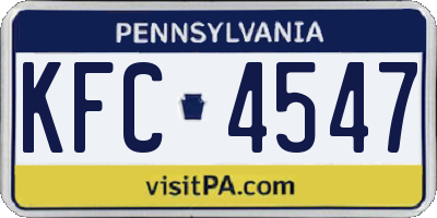 PA license plate KFC4547