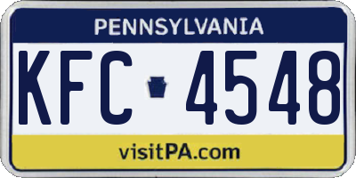 PA license plate KFC4548
