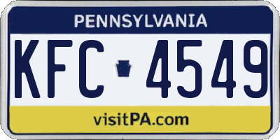 PA license plate KFC4549