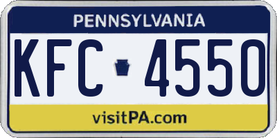 PA license plate KFC4550