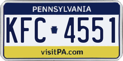 PA license plate KFC4551