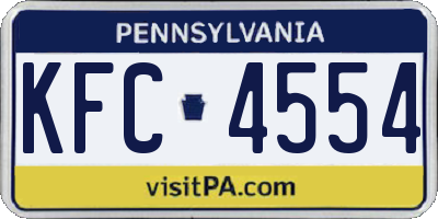 PA license plate KFC4554