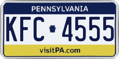 PA license plate KFC4555