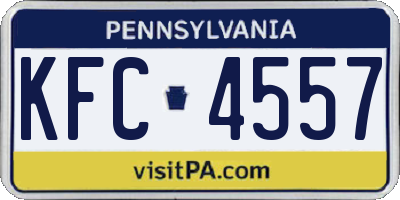 PA license plate KFC4557