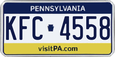 PA license plate KFC4558