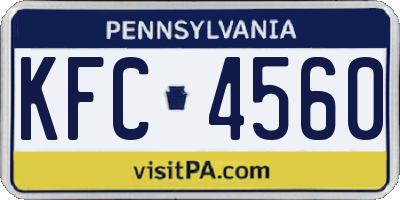 PA license plate KFC4560