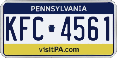 PA license plate KFC4561