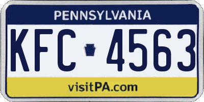 PA license plate KFC4563