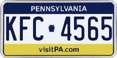 PA license plate KFC4565