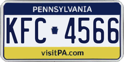 PA license plate KFC4566