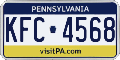 PA license plate KFC4568