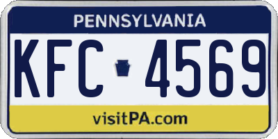 PA license plate KFC4569